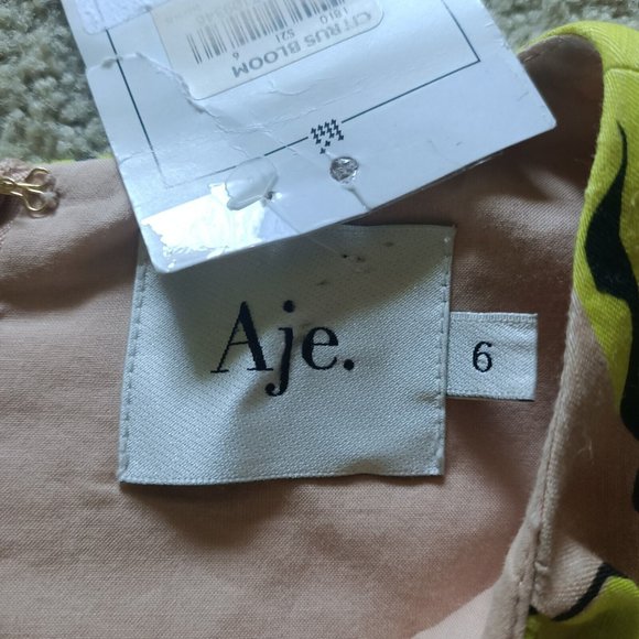 NWT Aje Pelicano Citrus Bloom Asymmetric Tiered Dress - Size AU 6 / US 2 - Picture 5 of 16